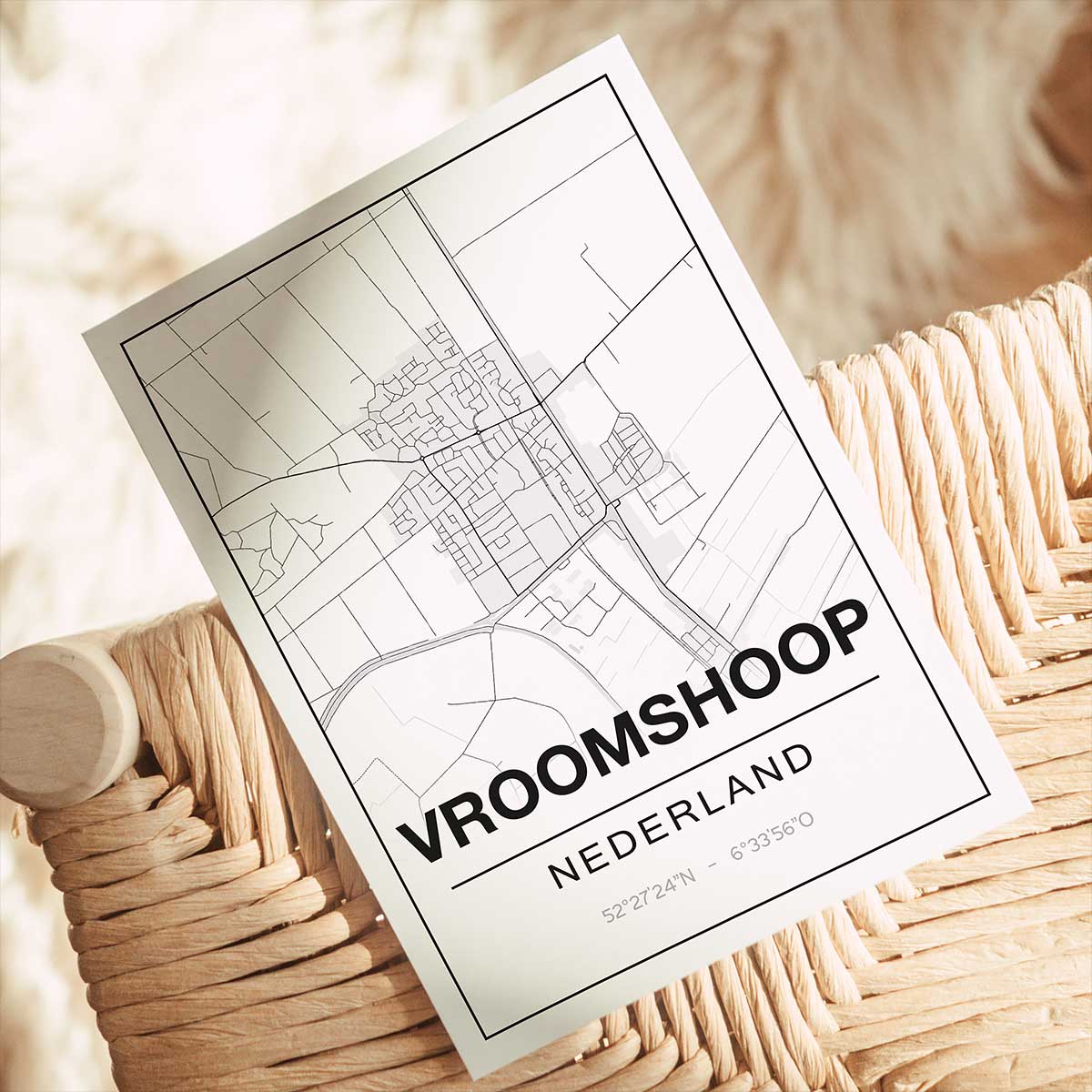 Poster Vroomshoop - Overijssel - Plattegrond - Afbeelding 2