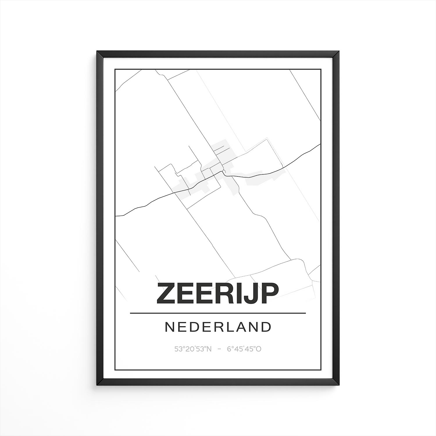 Poster Zeerijp - Groningen - Plattegrond