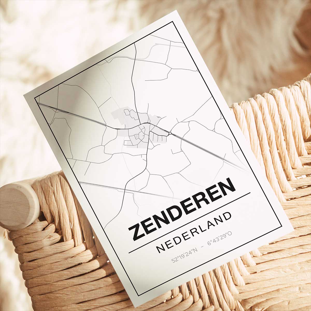 Alternative view of Poster Zenderen - Overijssel - Plattegrond