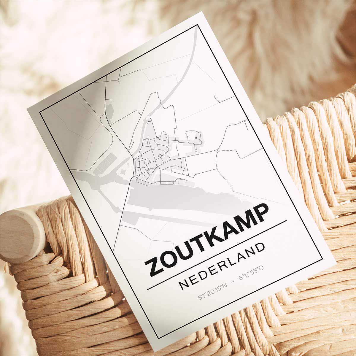 Poster Zoutkamp - Groningen - Plattegrond - Afbeelding 2