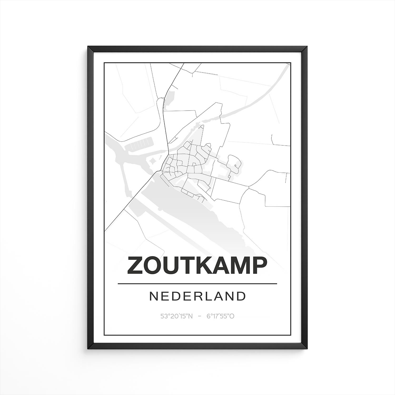 Poster Zoutkamp - Groningen - Plattegrond